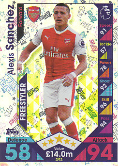 Alexis Sanchez Arsenal 2016/17 Topps Match Attax Freestyler #393